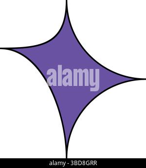 Minimale geometrische lineare Sternform auf weißem Hintergrund. Stock Vektor