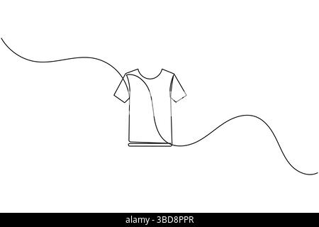 T-Shirt-Symbol minimalistische einzeilige Zeichnung isolierte Vektorillustration Stock Vektor