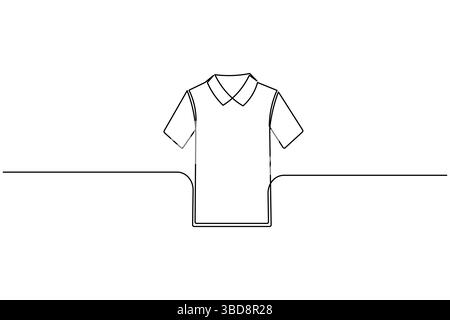 T-Shirt-Symbol minimalistische einzeilige Zeichnung isolierte Vektorillustration Stock Vektor