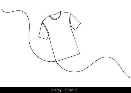 T-Shirt-Symbol minimalistische einzeilige Zeichnung isolierte Vektorillustration Stock Vektor