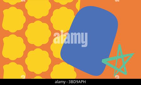 Blaue abgerundete Form und gelbes Design Stock Vektor