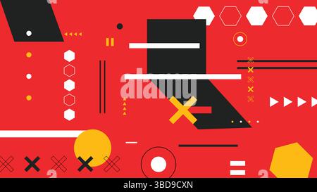 Roter Abstrakter, Vom Tech Inspirierter Geometrischer Hintergrund Stock Vektor