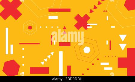 Geometrischer roter und gelber Grafikdesign-Hintergrund Stock Vektor