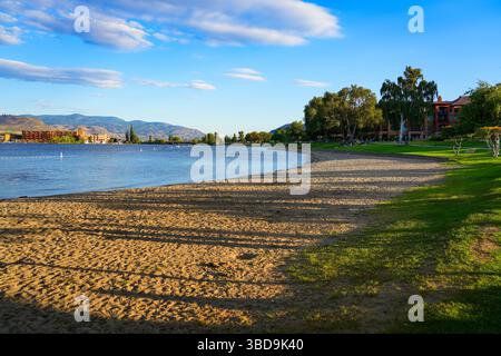 Gyro Beach Park am Ufer des Osoyoos Lake in Osoyoos im Süden des Okanagan Valley in British Columbia, Kanada Stockfoto