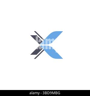 Modernes Logo mit Buchstabe X. X-Symbol einfacher Vektor Stock Vektor