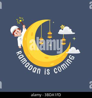 Wir begrüßen den Heiligen Monat Ramadan Stock Vektor
