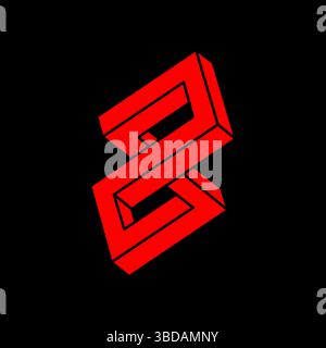 Unmögliche Formen, optische Illusionsfigur, Vektor. Logo. Escher-Paradoxon. Optisches Kunstobjekt. Geometrie. Stock Vektor