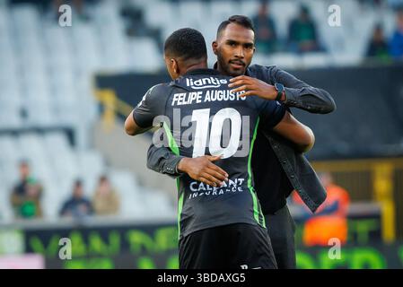 Brügge, Belgien. Mai 2025. Renato Neto, ehemaliger Spieler von Cercle, vor einem Fußballspiel zwischen Cercle Brugge und Patro Eisden Maasmechelen, Freitag, den 23. Mai 2025 in Brügge, dem zweiten Leg des Abstiegs Play-offs Finals der belgischen Meisterschaft „Jupiler Pro League“ 2024-2025. Der Gewinner des Treffens qualifiziert sich für das Spiel in der ersten Division. BELGA FOTO KURT DESPLENTER Credit: Belga Nachrichtenagentur/Alamy Live News Stockfoto