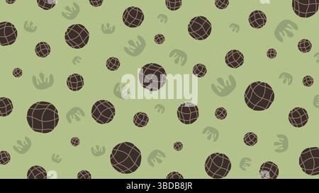 Creme Blätter und Formen auf Forest Green Hintergrund Stock Vektor