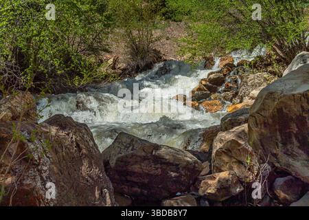 Felsiger Bergbach, Big Cottonwood, Utah, USA Stockfoto