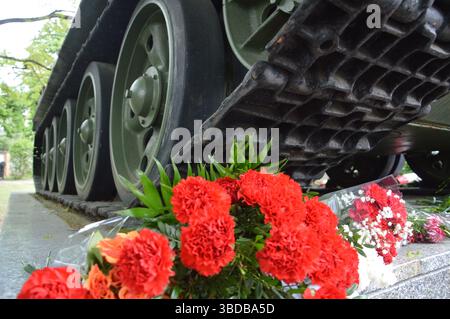 Berlin, Deutschland - 8. Mai 2025 - sowjetische Waffen aus dem Zweiten Weltkrieg im Museum Berlin Karlshorst zum 80. Jahrestag der deutschen Kapitulation. (Foto: Markku Rainer Peltonen) Stockfoto