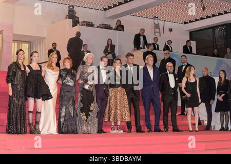 Cannes, Frankreich. Mai 2025. Fotoruf des Films Dalloway, Yann Gozlan Regisseur mit Cecile de France und Mylene Farmer. Tag 5 im 78. Cannes. Stockfoto