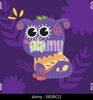 Skurrile lila Kreatur. Vektor Stock Vektor