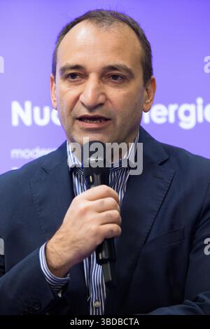Turin, Italien. Mai 2025. Der italienische Politiker Stefano Lo Russo, Bürgermeister von Turin, ist Gast der Buchmesse von Turin 2025 Stockfoto
