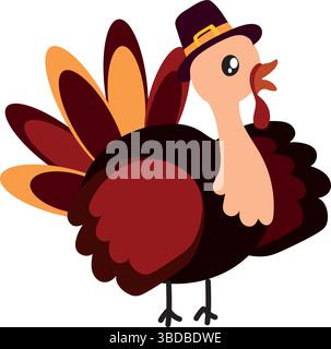 Comic Thanksgiving türkei. Vektor Stock Vektor