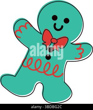 Niedliches Lebkuchenmann-Symbol. Vektor Stock Vektor