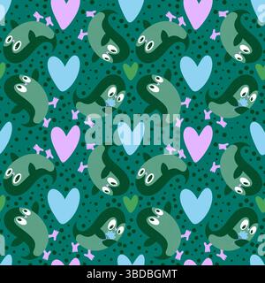 Nahtloses Pinguinmuster für Geschenkpapier und Stoffe sowie Bettwäsche und Kinderbekleidung und Neujahrsverpackungen sowie Noel Winter pac Stockfoto