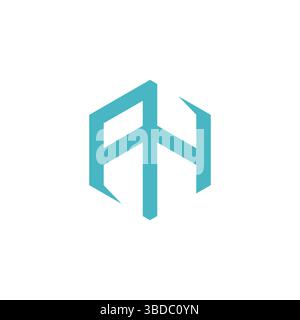 AH abstrakte Vektor-Logo-Monogramm-Vorlage. Ursprüngliches Ah-Letter-Logo mit kreativem, modernem Vektorbild. Stock Vektor