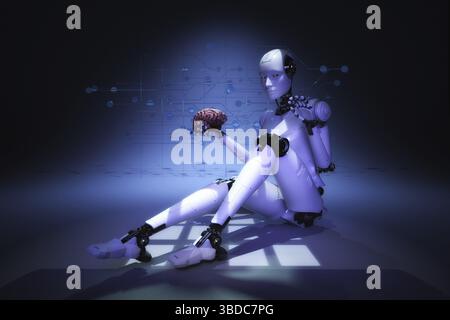 Künstlerische 3D Illustration einer Cyborg Stockfoto