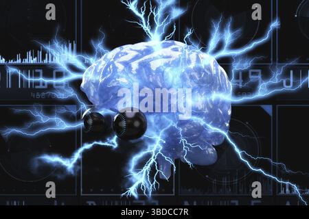 Künstlerische 3D-Illustration von künstlicher Intelligenz Stockfoto