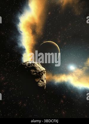 Künstlerische 3D-Illustration einer kosmischen Szene Stockfoto