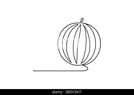 Wassermelonenfrucht durchgehend einzeilig, minimalistisches Design Stock Vektor
