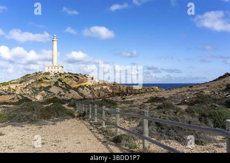 Blick auf den Leuchtturm von Capo Palos in Murcia Im Südosten Spaniens Stockfoto