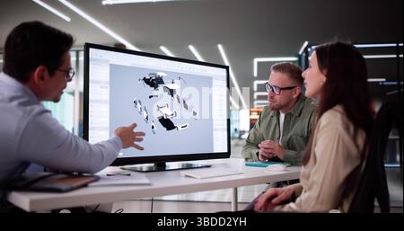 Innovative Ingenieure Entwickeln Elektrofahrzeuge Im Forschungslabor Der Automobilindustrie. Stockfoto