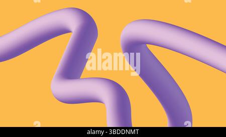 Zickzack-Illustration der violetten Röhre auf Gelb Stock Vektor