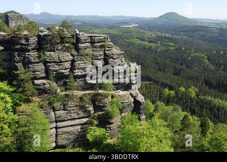 In der Nähe des Prebisch-Tors, Tschechische Republik, Elbsandsteingebirge, Tschechische Republik Stockfoto