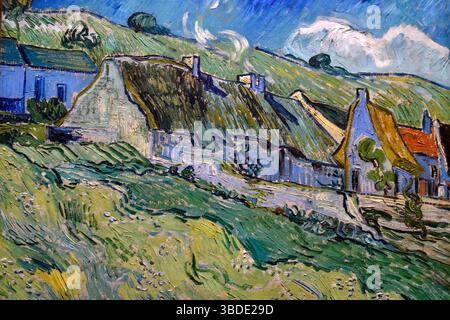 Chaumières à Auvers sur oise, reetgedeckte Häuser, 1890, Öl auf Leinwand, Gemälde von Vincent Van Gogh, Staatliches Eremitage Museum, St. Petersburg Russland, Europa Stockfoto