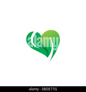 Design Mit Grünem Vektor-Logo In Herzform Stock Vektor