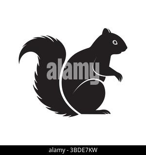 Schwarzes Eichhörnchen Silhouette Clipart Illustration Kategorie Stock Vektor