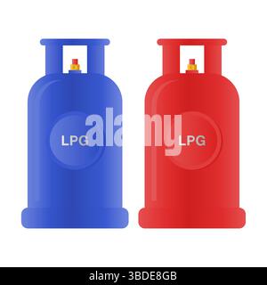 Vektor Für Gasflaschen Aus Der Erdölverarbeitung. Gasflaschenelement auf weißem Hintergrund. Stock Vektor