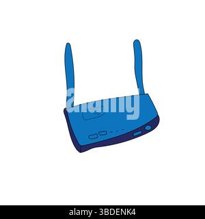 Symbol Für Den Handgezeichneten Wireless-Wlan-Router Stock Vektor