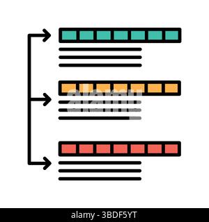 Farb-Flachsymbol für Kreuzvalidierung für digitale Projekte und Druckprojekte. Minimale bereinigte Symbole für Apps und Websites. Moderne einfache Symbole für UI UX und Brandin Stock Vektor