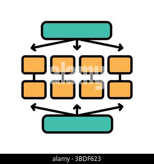 Ensemble Learning Farb-Flachsymbol für Digital- und Druckprojekte. Minimale bereinigte Symbole für Apps und Websites. Moderne, einfache Symbole für UI UX und brandi Stock Vektor