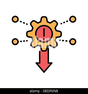 Farbflaches Farbsymbol für Digital- und Druckprojekte mit Verlustfunktion. Minimale bereinigte Symbole für Apps und Websites. Moderne, einfache Symbole für UI UX und Branding Stock Vektor