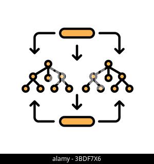 Zufälliges flaches Symbol für die Gesamtfarbe für digitale und gedruckte Projekte. Minimale bereinigte Symbole für Apps und Websites. Moderne, einfache Symbole für UI UX und Branding Stock Vektor