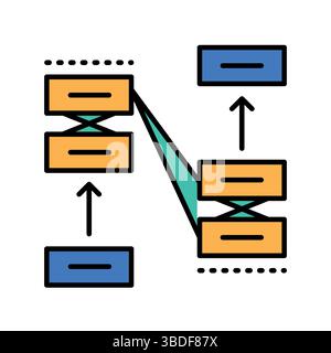 Flaches Farbsymbol für Digital- und Druckprojekte des Transformators. Minimale bereinigte Symbole für Apps und Websites. Moderne, einfache Symbole für UI UX und Branding Stock Vektor