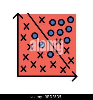 Flaches Farbsymbol für Digital- und Druckprojekte. Minimale bereinigte Symbole für Apps und Websites. Moderne, einfache Symbole für UI UX und Branding Stock Vektor