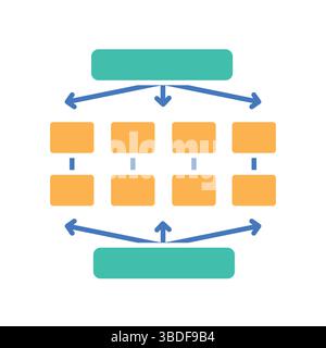 Ensemble Learning Farb-Flachsymbol für Digital- und Druckprojekte. Minimale bereinigte Symbole für Apps und Websites. Moderne, einfache Symbole für UI UX und brandi Stock Vektor