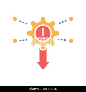 Farbflaches Farbsymbol für Digital- und Druckprojekte mit Verlustfunktion. Minimale bereinigte Symbole für Apps und Websites. Moderne, einfache Symbole für UI UX und Branding Stock Vektor