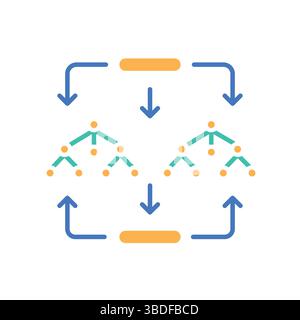 Zufälliges flaches Symbol für die Gesamtfarbe für digitale und gedruckte Projekte. Minimale bereinigte Symbole für Apps und Websites. Moderne, einfache Symbole für UI UX und Branding Stock Vektor