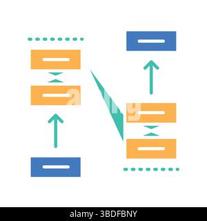 Flaches Farbsymbol für Digital- und Druckprojekte des Transformators. Minimale bereinigte Symbole für Apps und Websites. Moderne, einfache Symbole für UI UX und Branding Stock Vektor