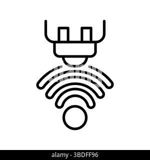 Schwarzes Symbol des Abstandssensors für digitale und gedruckte Projekte. Minimale bereinigte Symbole für Apps und Websites. Moderne, einfache Symbole für UI UX und Branding Stock Vektor