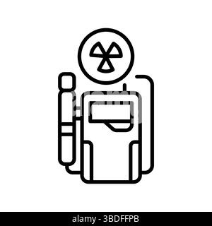 Schwarzes Symbol des Strahlungsdetektors für digitale und gedruckte Projekte. Minimale bereinigte Symbole für Apps und Websites. Moderne, einfache Symbole für UI UX und Marke Stock Vektor