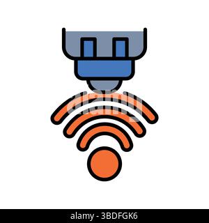 Flaches Farbsymbol des Abstandssensors für digitale Projekte und Druckprojekte. Minimale bereinigte Symbole für Apps und Websites. Moderne, einfache Symbole für UI UX und Branding Stock Vektor