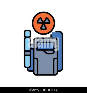 Flaches Farbsymbol des Strahlungsdetektors für Digital- und Druckprojekte. Minimale bereinigte Symbole für Apps und Websites. Moderne, einfache Symbole für UI UX und Marke Stock Vektor