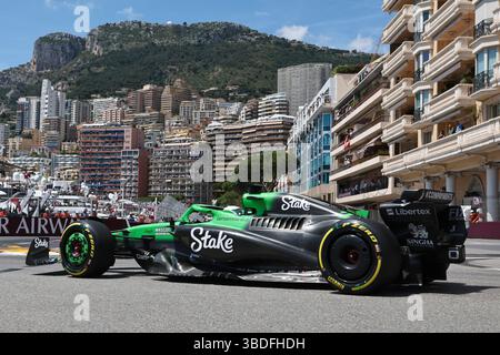 Monaco, 24. Mai 2025. Formel 1 Tag Heuer Grand Prix de Monaco 2025. Im Bild: #27 Nico Hulkenberg (GER) vom Stake F1 Team Kick sauber in C45 während des 3. Trainings © Piotr Zajac/Alamy Live News Stockfoto